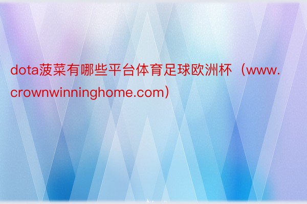 dota菠菜有哪些平台体育足球欧洲杯（www.crownwinninghome.com）