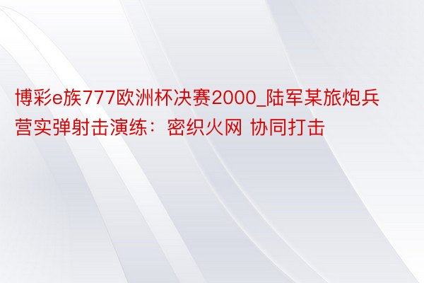 博彩e族777欧洲杯决赛2000_陆军某旅炮兵营实弹射击演练：密织火网 协同打击